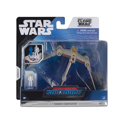 STAR WARS Micro Galaxy Squadron Caza Estelar V-19 Torrent - Vehículo de 12.7 cm con Alas Plegables y Estabilizador Vertical, más Figura Micro de 2.54 cm como Accesorio