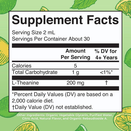MaryRuth's L Theanine 200mg Liquid Drops | L-Theanine + Organic Glycerin | Stress Relief for Adults & Kids | Focus Supplement | Natural Sleep Support | Vegan | Non-GMO | Gluten Free | 30 Servings