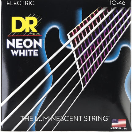 DR Strings NWE-10 Hi-Def Neon White Electric Mediu