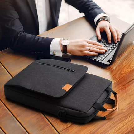 jooeer 13-14 16 Inch Laptop Sleeve Case Waterproof Polyester Shoulder Bag Compatible with MacBook Air Pro M4 M3 M2 M1, Surface Pro (Deep Grey, 16 Inch)