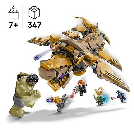 LEGO Marvel The Avengers vs. The Leviathan, Buildable Kids’ Toy, Hulk Figure plus Captain America, Loki, Black Widow and Chitauri Minifigures, for Boys and Girls Aged 7 and Over 76290
