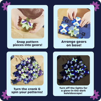 Learning Resources Glowing PatternGears, STEM Construction Gears Toy, Building Set for ages 4+