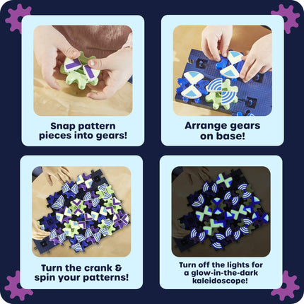 Learning Resources Glowing PatternGears, STEM Construction Gears Toy, Building Set for ages 4+