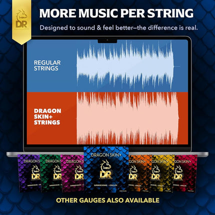 DR DBQ-45 - DRAGON SKIN+™, Coated Quantum Nickel bass strings, Superior sound with pleasant feel & long lifespan: Light 45-105