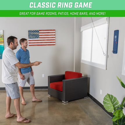 GoSports Hook 21 Ceiling Mount Ring Swing Game - Play Indoors or Outdoors - Blue