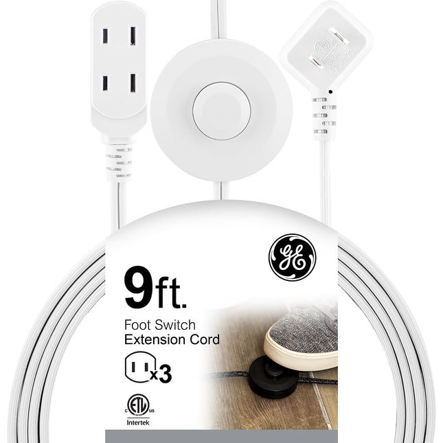 GE Extension Cord with Footswitch 3 Outlet Extensi