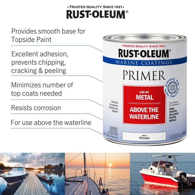 Rust-Oleum 207016 Marine Metal Primer, Quart, White, 1 Quarts (Pack of 1)