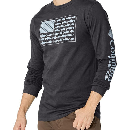 Columbia Men's Long Sleeve Tee Shirt Outdoors Fish