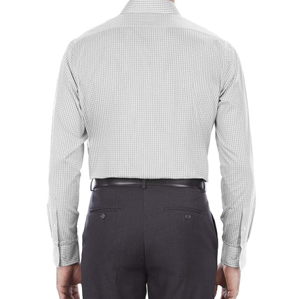 Van Heusen Men's Regular Fit Flex Collar Check Dress Shirt, Grey Pearl, 17" Neck 32"-33" Sleeve
