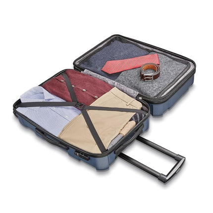 Samsonite Centric Hardside Expandable Luggage with Spinner Wheels, Blue Slate, Checked-Large 28-Inch
