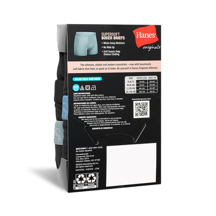 Ropa Interior Bóxer Bóxers Originales de Niño Hanes, Bóxers Súper Suaves para Niños, Paquete de 5 Surtidos, Paquete de 5 Negros, Talla Extra Grande