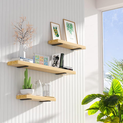 Heavy Duty Shelf Brackets 6 Inch (1/5") Thick, 6 Pack Floating Hidden Brackets, Rustic Industrial with Modern Iron Finish