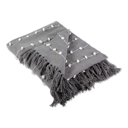 DII Woven Loop Throw Collection, 50x60, Gray