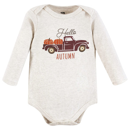 Hudson Baby unisex-baby Cotton Long-sleeve Bodysuits, Hello Autumn, 0-3 Months