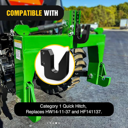 Nilight Quick Hitch Top Hook for Cat 1 Fit for Harbor Freight Tow Hook Up 3 Point Quick Attach Category Black Powder Coated Replaces HW14-11-37 and HF141137