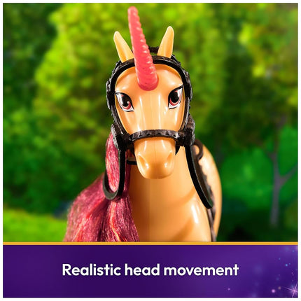 Unicorn Academy, Cinder Unicorn with Head Movement, 2 Riding Accessories, 27.9cm, Compatible with Valentina Fashion Doll, Dolls and Unicorn Toys for Girls