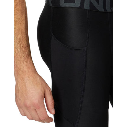 Under Armour Men's Standard HeatGear Leggings, Black (001)/White, X-Large Tall