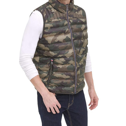 Tommy Hilfiger mensLightweight Down Quilted Puffer Vest Long Sleeve Down Vest - Multi - X-Large