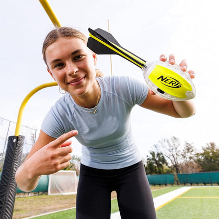 Nerf Lightstrike Vortex Foam Football - Color Changing LED Soft Vortex Football for Long-Distance Throws - Impact Activated - Batteries Included