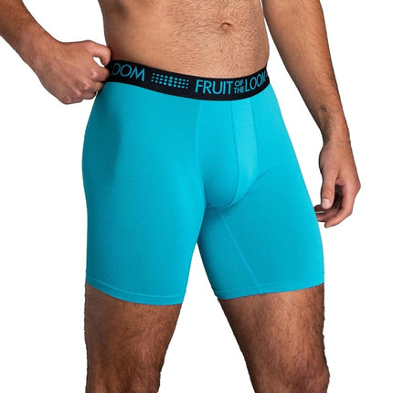 Fruit of the Loom Men's Breathable Underwear, Long Leg Boxer Brief - Micro Mesh 3 Pack, M UK