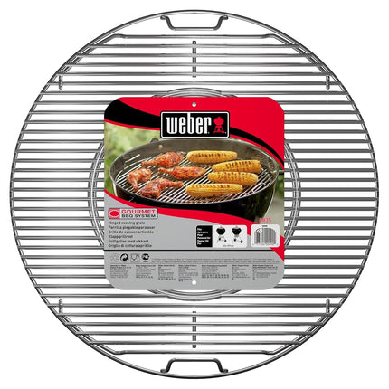 Weber Grill Grates for 57 cm Charcoal Barbecues - Gourmet BBQ System, Robust Steel Grates with GBS Insert for Versatile Accessories – Silver (8835)