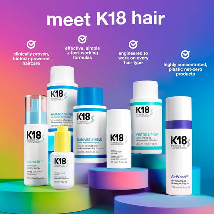 K18 Damage Shield Protective Shampoo, Gentle Daily Cleanse, 250ml