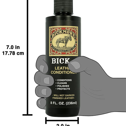 Bickmore Bick 4 Leather Conditioner 8 oz - Best Since 1882 - Cleaner & Conditioner - Restore Polish & Protect All Smooth Finished Leathers