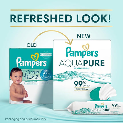Pampers Aqua Pure Sensitive Baby Wipes 12X Pop-Top 672 Count