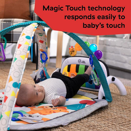 Baby Einstein 4-in-1 Kickin Tunes Play Gym, Tummy Time Baby Play Mat with Kick Piano, Music & Language Discovery, Sensory Toys, Lights & Sounds, for Newborns & Up
