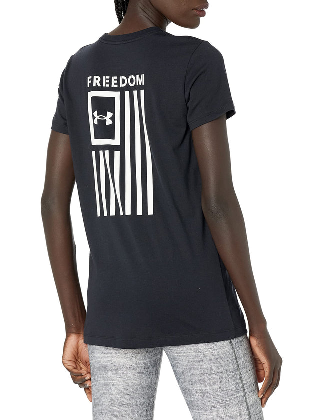 T-shirt Under Armour New Freedom Logo pour femme, noir (001)/blanc, XL