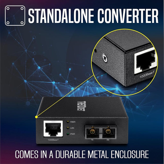 TRENDnet tfc-gmsc Converter of Fibre multi-modale SC-Type, Black