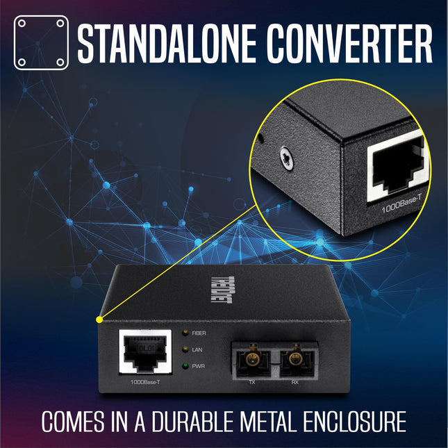 TRENDnet TFC-GMSC convertidor de fibra multimodo SC-Type, negro