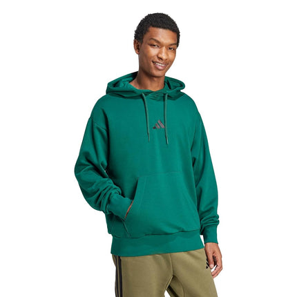 adidas Men's Essentials Feelcozy Fleece Hoodie, Collegiate Green/Black, M Tall