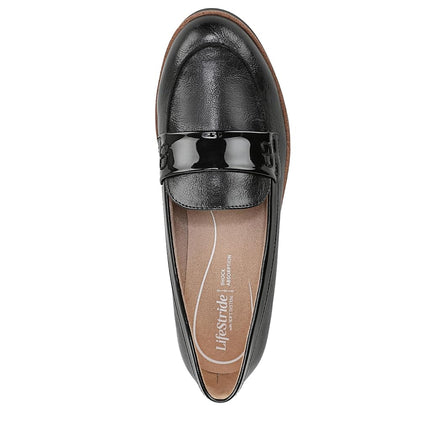 LifeStride Women's Zee Loafer, Black-dm, 6.5 Wide