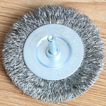 FPPO 4PCS 7.6cm Stainless Steel Wire Wheel Brushes Kit for Drill with 0.6cm Shank