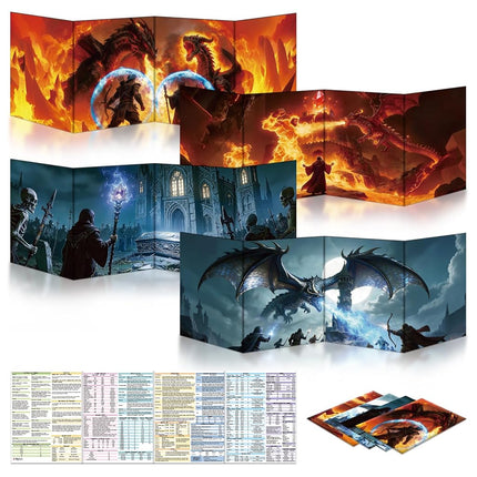 Byhoo DM Screen 4 PCS for D&D 5E - Epic Themes Dun