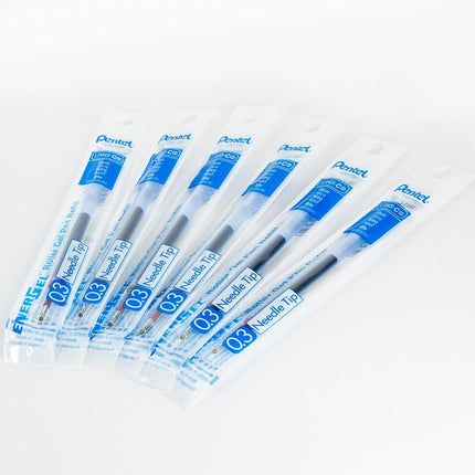 Pentel Refill Ink - for EnerGel Gel Pen, 0.3mm Needle Tip, Extra Fine, Blue Ink, Pack of 6 Refills