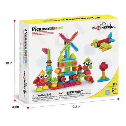 Picasso Toys112pcs Hedgehog Blocks STEM Building Tiles Set Construction Learning Toy Stacking Interlock Block, Bristle, Creativity Beyond Imagination, Inspirational, Recreational, Educational PTB112