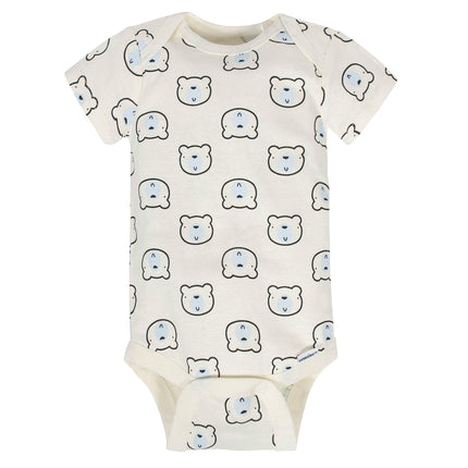 Gerber Baby Boys 8-pack Short Sleeve Onesies Bodysuits., Bear, 0-3 Months