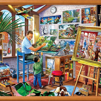 Masterpieces Gallery on the Square Jigsaw Puzzle - 1000 Piece Art Puzzle for Adults - Ages 12+