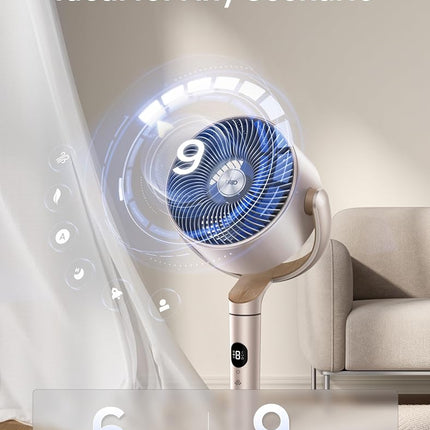 Ventilateur sur pied Dreo, ventilateurs silencieux à moteur CC avec Wi-Fi pour chambre à coucher, or