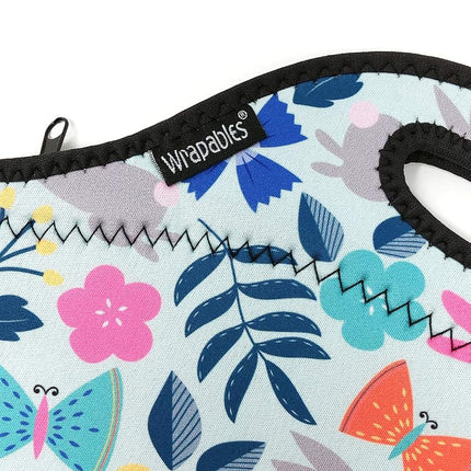 Wrapables® Insulated Neoprene Lunch Bag, Floral Rabbits
