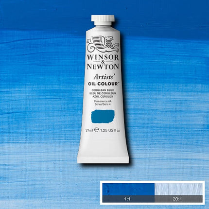 Winsor & Newton Artists Oil Color Paint Tube, 37ml, Cerulean Blue
