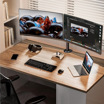 ErGear Dual Monitor Stand for 13 to 32 Inch Screens, Dual Monitor Arm Ergonomic Viewing Angle - Adjustable Tilt 90°/ Swivel 180°/ Rotate 360°/ VESA 75/100mm