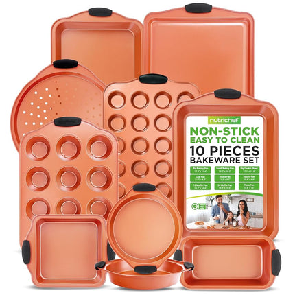 NutriChef 10-Piece Non-Stick Baking Pans Set - Pre