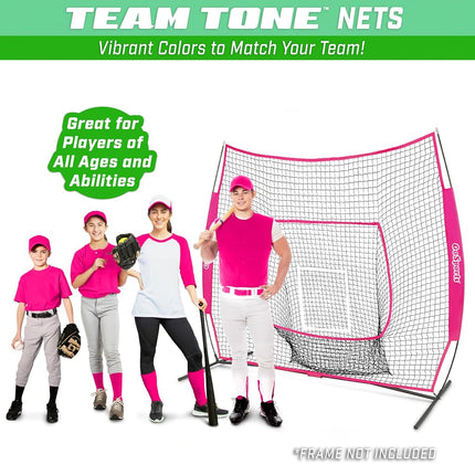 GoSports Team Tone Replacement 7 ft x 7 ft Baseball/Softball Net - Compatible with GoSports Brand 7 ft x 7 ft Baseball Net - Frame Not Included - Pink