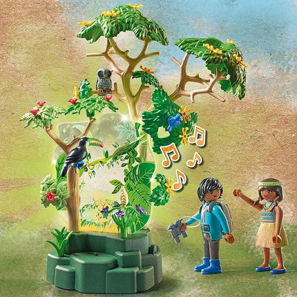 Playmobil Wiltopia 71009 Rainforest Nightlight with Toy Animals, Light and Sound, Sustainable Toy for Children Ages 4+