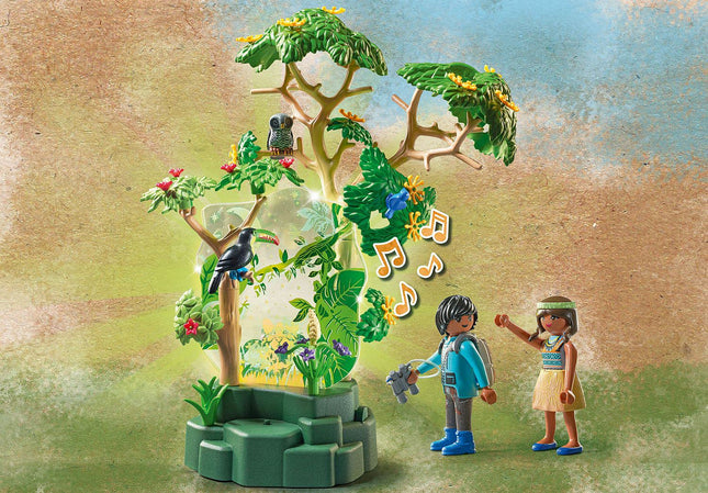 Playmobil Wiltopia 71009 Rainforest Nightlight with Toy Animals, Light and Sound, Sustainable Toy for Children Ages 4+