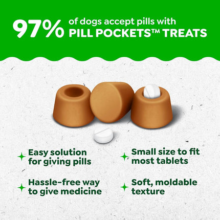 GREENIES Pill Pockets Tablet Size Natural Dog Treats Chicken Flavor, 3.2 oz. Pack (30 Treats)