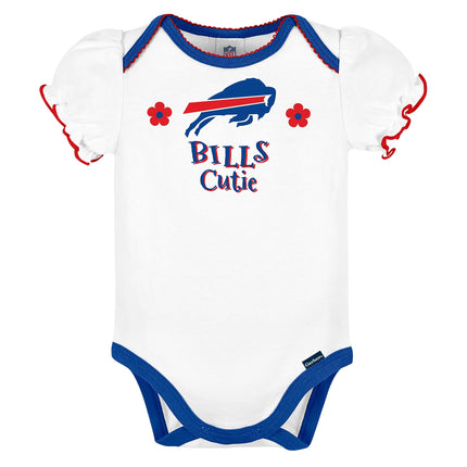 Lot de 3 grenouillères à manches courtes NFL Gerber pour bébé fille, couleur de l'équipe, 18 mois
